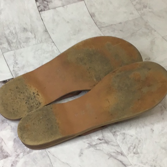 COACH Brown Leather slippers flip flops - Picture 6 of 9